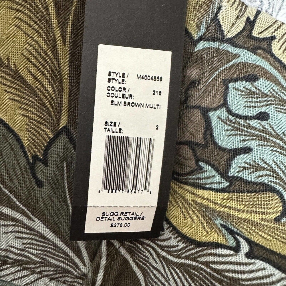 NWT Marc by Marc Jacobs Leaf Print Mini Skirt Women's Elm Brown Multi Size 2 - Picture 6 of 8